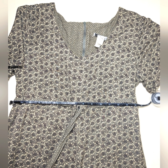 Vtg 90s Expo Floral Filigree Print Rayon Jumpsuit Romper High Waist size 12 - Picture 2 of 7